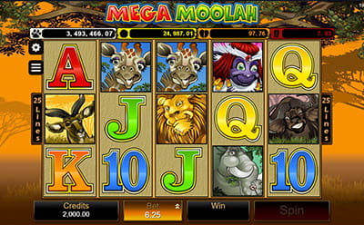 The Mega Moolah Online Slot at DrueckGlueck