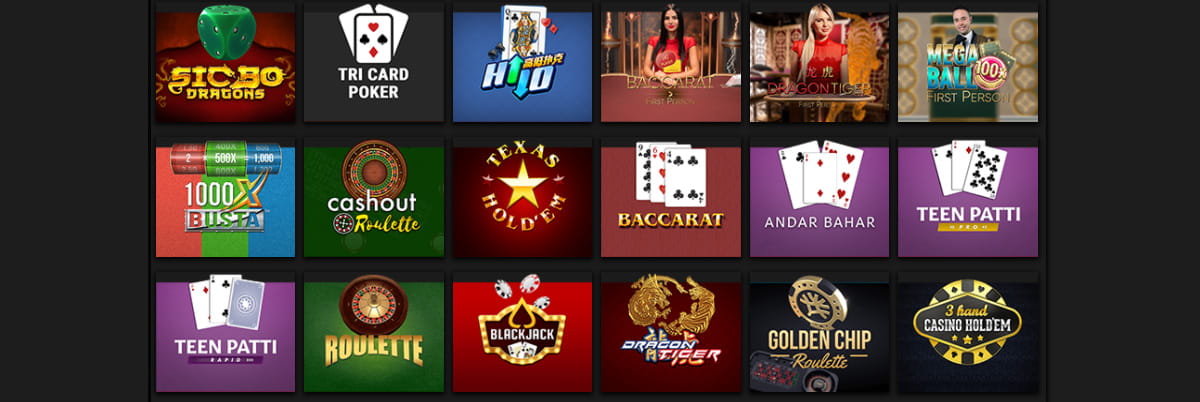 Table Games Catalogue in Empire777 Casino