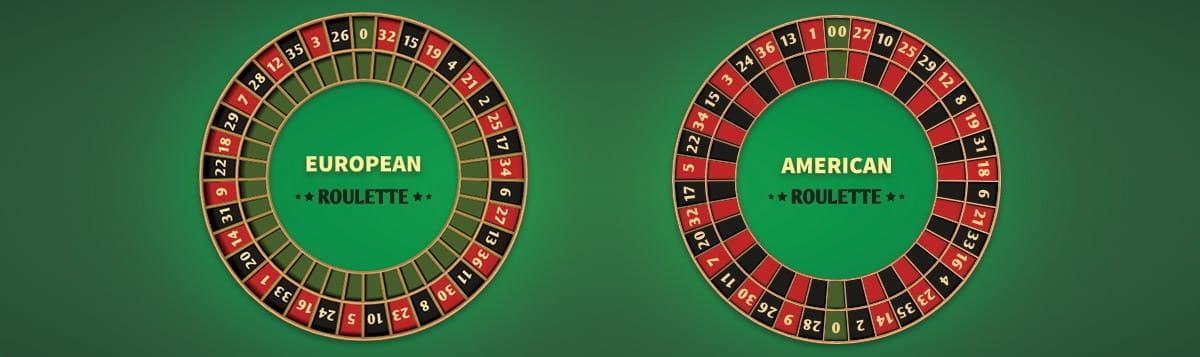 A Side By Side Comparison Of The American And European Roulette Wheels