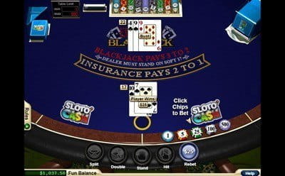 European Blackjack Game at 21 Casino Mobile