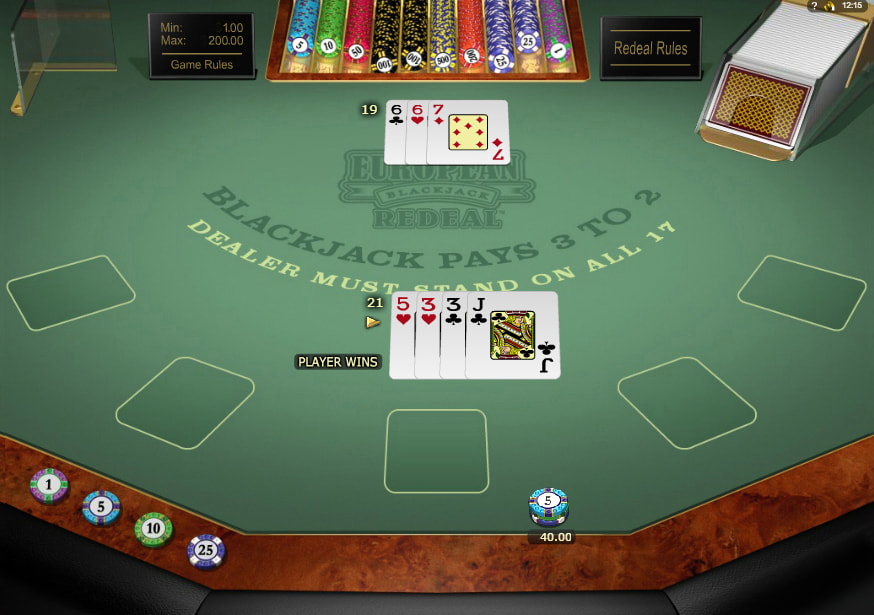 European Blackjack Redeal Gold gameplay screenshot