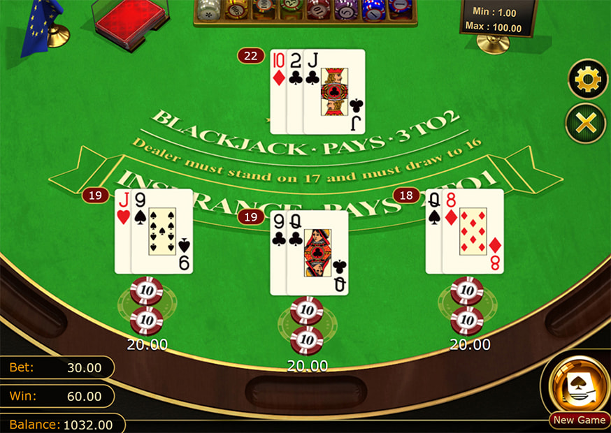 European Blackjack Turbo gameplay screenshot