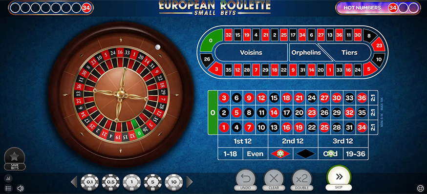 European Roulette Small Bets gameplay screenshot