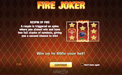 Fire Joker Slot Re-Spin