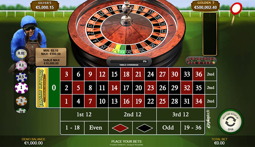 Frankie Dettori's Jackpot Roulette table view