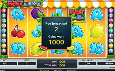Free Spins Round at Fruit Shop
