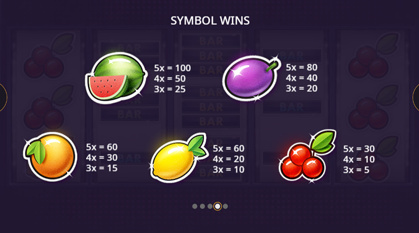 The Paytable of Fruit Stack Deluxe Online Slot