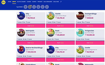 Gala Bingo Play Online 90 Balls