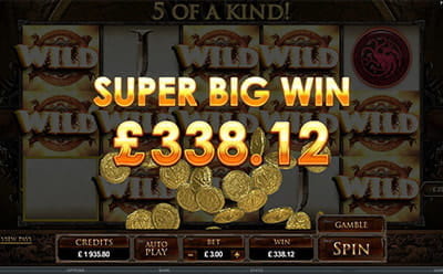 Big Win at Game of Thrones Slot