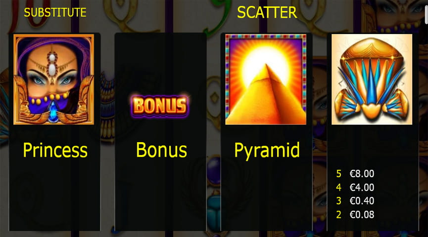 Screenshot of the Paytable of Golden Dollars Slot