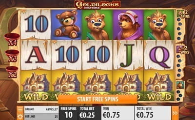 Free Spins feature in Goldilocks
