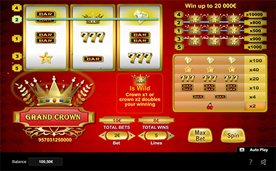 Grand Crown Slot Controls