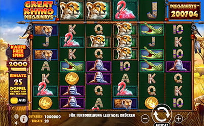 Der Great Rhino Megaways Online Slot bei Löwen Play