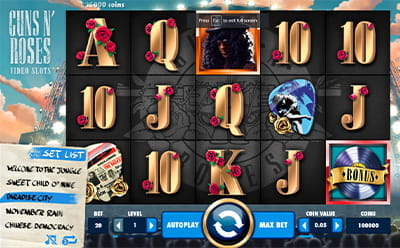 Guns N’ Roses Online Slot game at Casilando CA