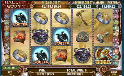 Free Spins at Hall of Gods