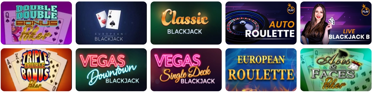 Table Games Catalogue in Heart of Casino