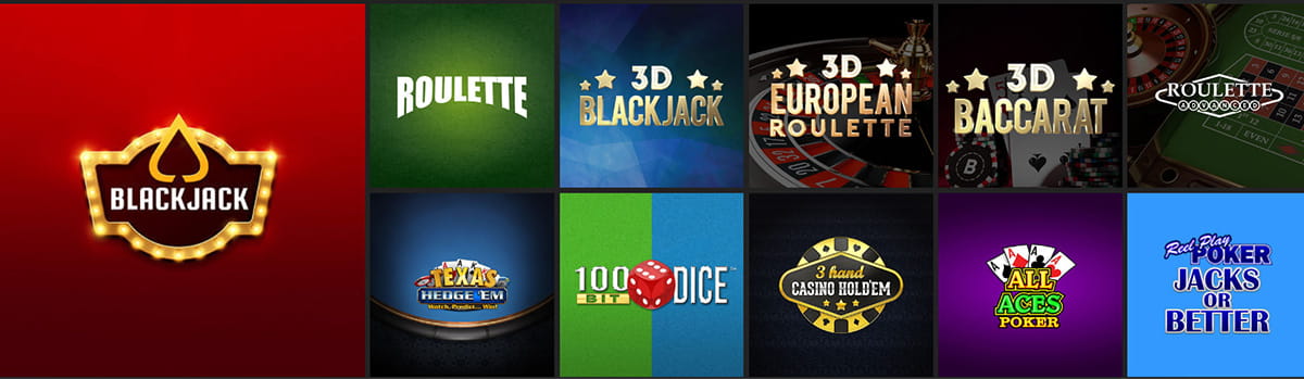 Selection of Table Games at Hello Casino Cnada