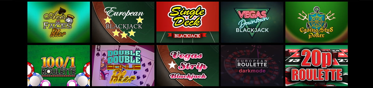 Table Games Catalogue in Hippozino Casino