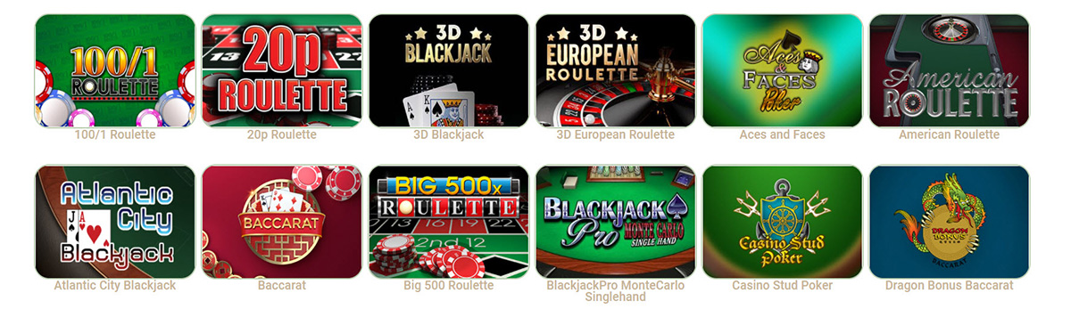 Hippozino Casino Table Games