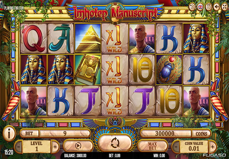 Free Demo of the Imhotep Manuscript Slot