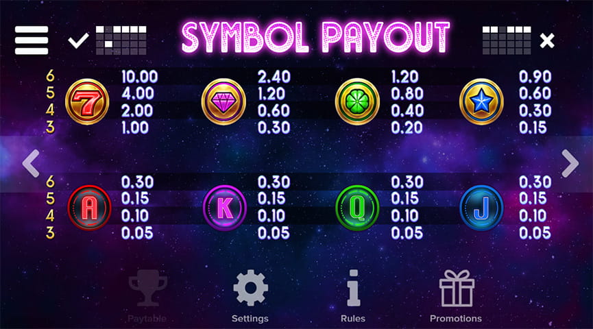 Io Slot Paytable