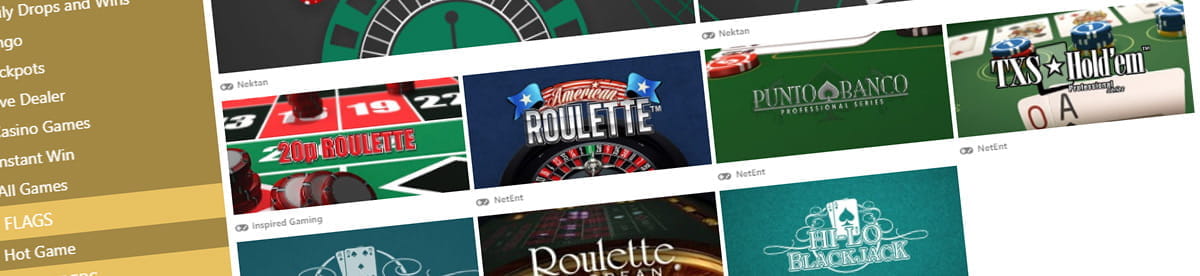 Table Games at Jackpot Mobile Casino
