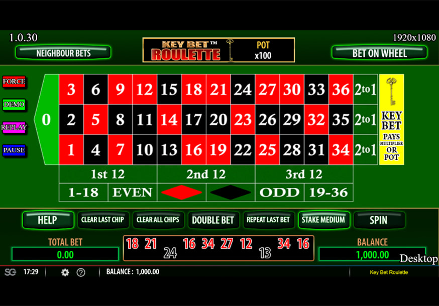 Key Bet Roulette table view