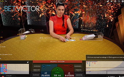 Baccarat Live Table at BetVictor Casino