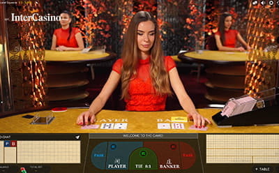 A Game of Baccarat at InterCasino's Live Dealer Tables