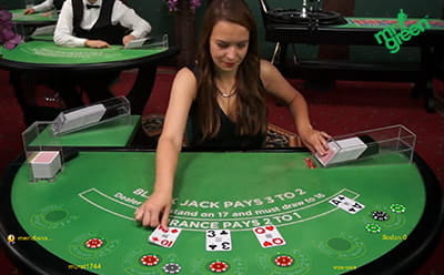 Blackjack at a Live Dealer Table at Mr Green
