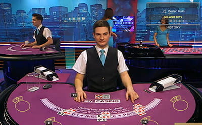 Blackjack at Sky Vegas Live Casino