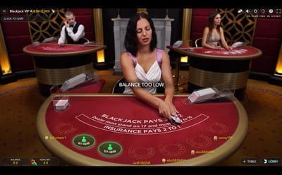 Playing Blackjack VIP at Rizk Live Casino