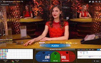 Welcome to the Live Casino Baccarat Squeeze Table Game