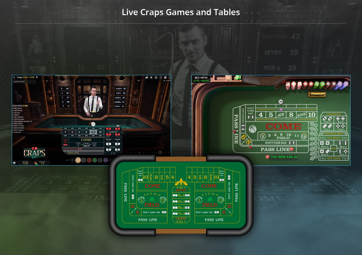 Table Layout of Live Craps Online