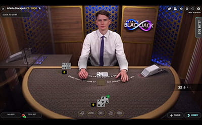 Join the Infinite Blackjack Live Dealer Lobby Table 