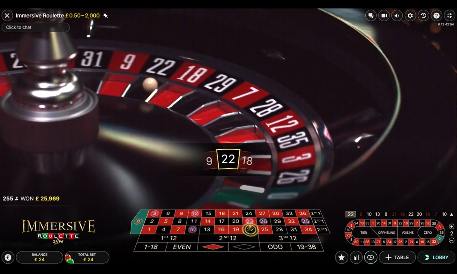 Live Dealer Immersive Roulette with cinematic wheel views and close-up action