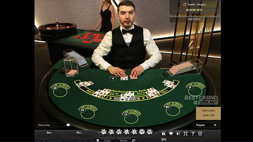 Live Unlimited Blackjack table view