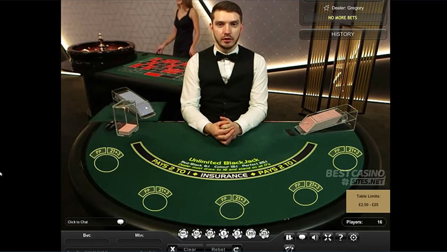 Live Unlimited Blackjack gameplay screenshot