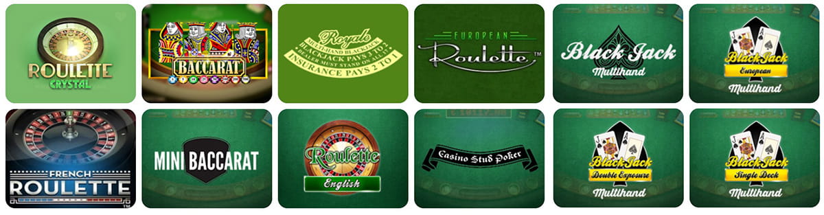 The Table Games Catalogue in LocoWin