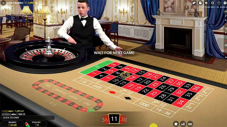 London Roulette table view