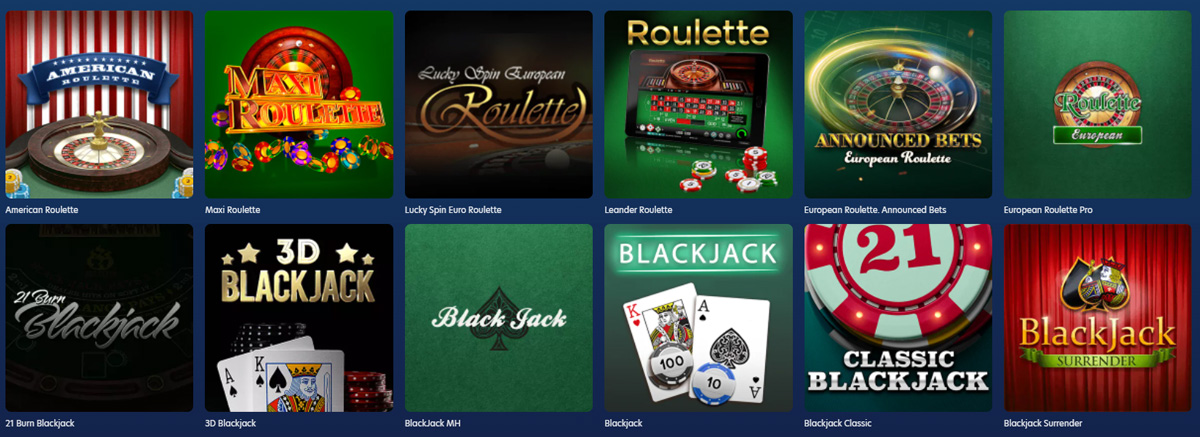 The Table Games Catalogue in Lucky Dreams