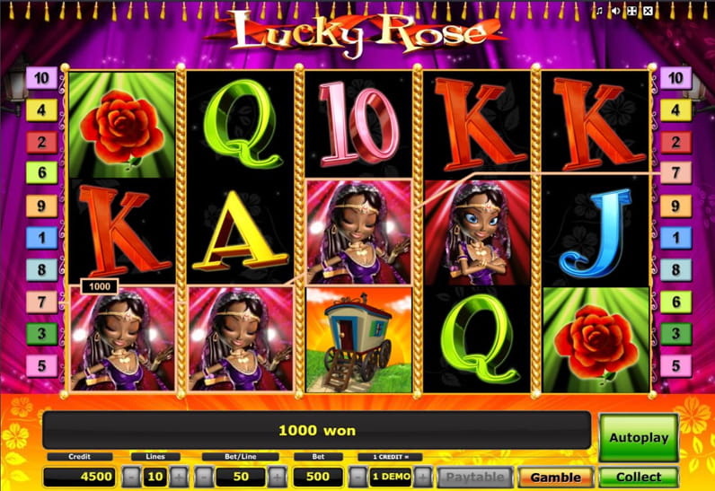 The interface of Novomatic's Lucky Rose