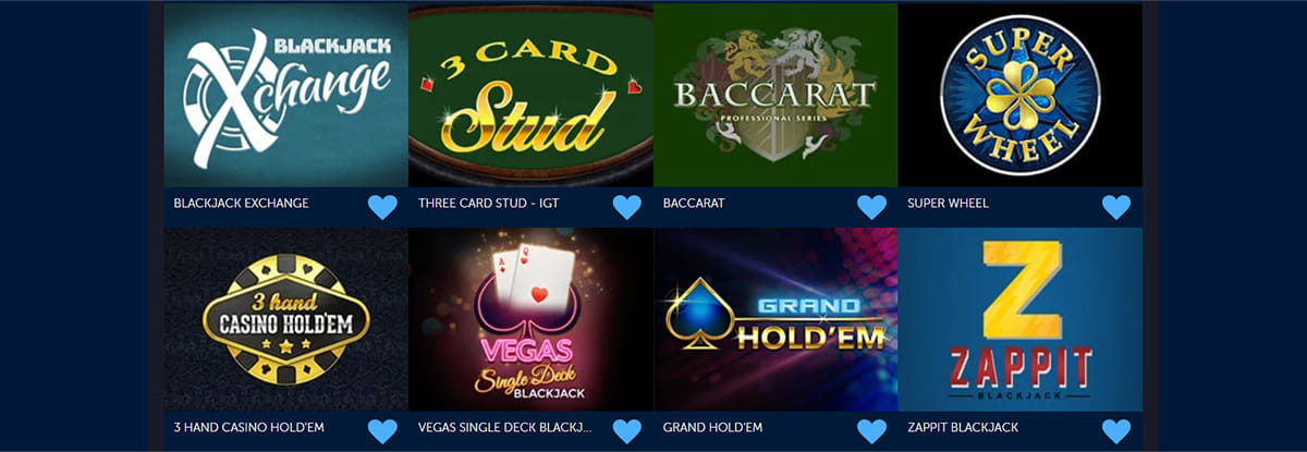 The Table Games Catalogue in Lucky VIP Casino