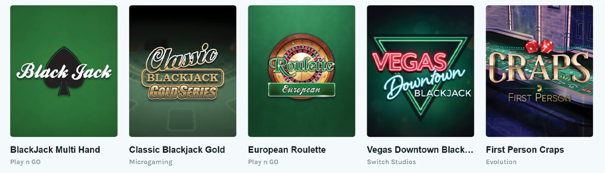 The Table Games Catalogue in LuckyDays