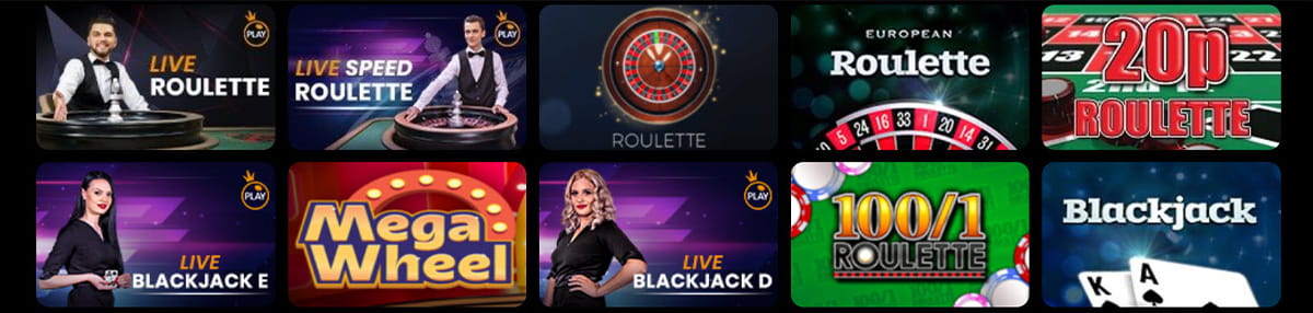 The Table Games Catalogue at Lucy Casino