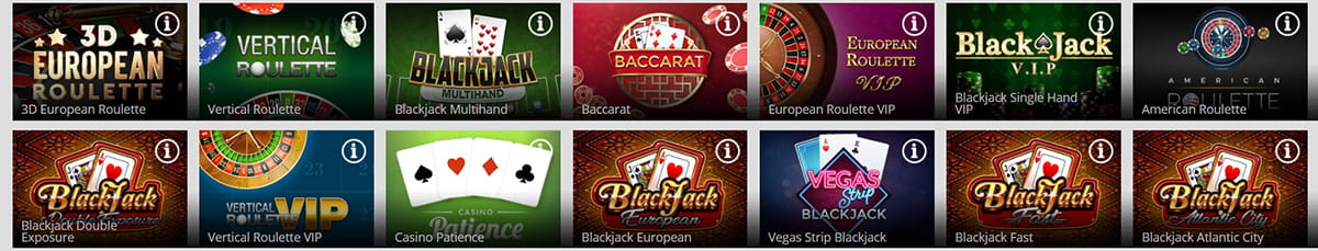 The Magic Red Casino Table Games Catalogue