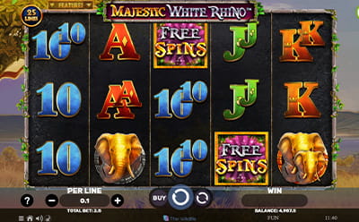 The Majestic White Rhino Online Slot at BetTarget Casino