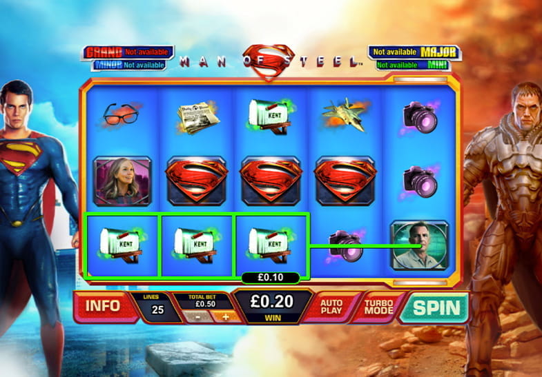 Free demo of the Man of Steel Slot game