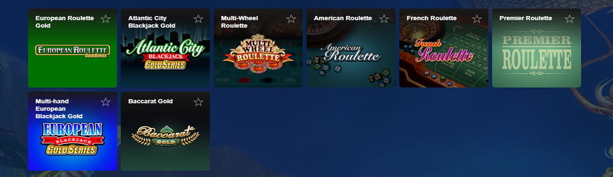 A Selection of the Marathonbet Casino Table Games