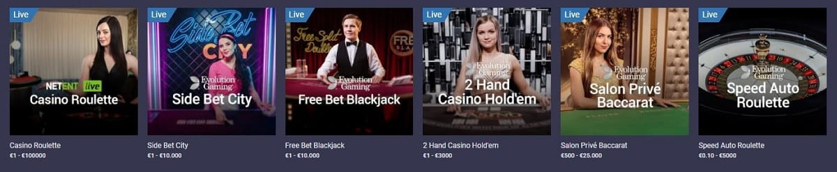 Table Games Catalogue at Maria Casino